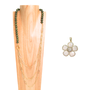 Dualité Sautoir — Big Flower Nacrée