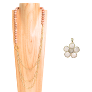 Dualité Sautoir — Big Flower Nacrée