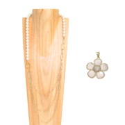 Dualité Sautoir — Big Flower Nacrée -Perles de Culture